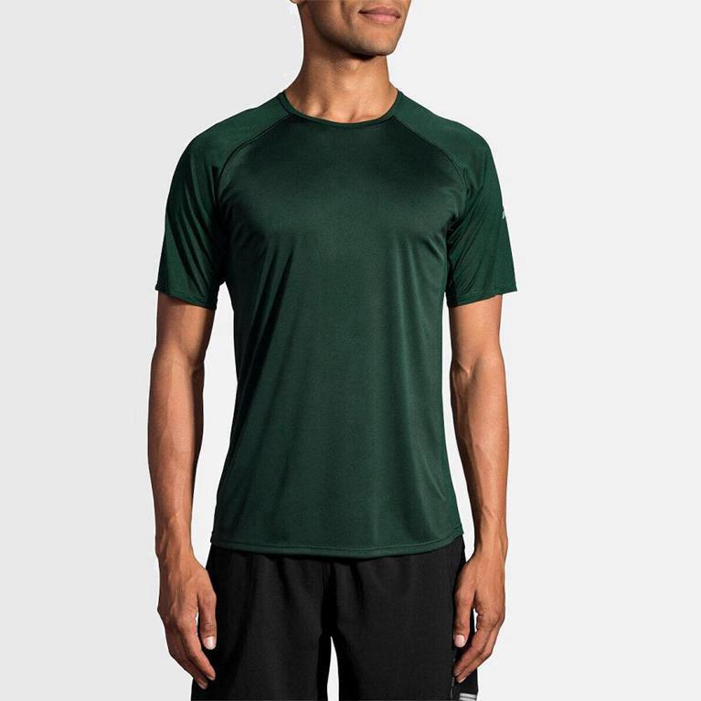 Brooks Stealth Mens Short Sleeve Running Shirt - Green - Philippines (834619ZCF)